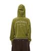 Aakam Rhinestone Velor Zip-Up Hoodie (Green)