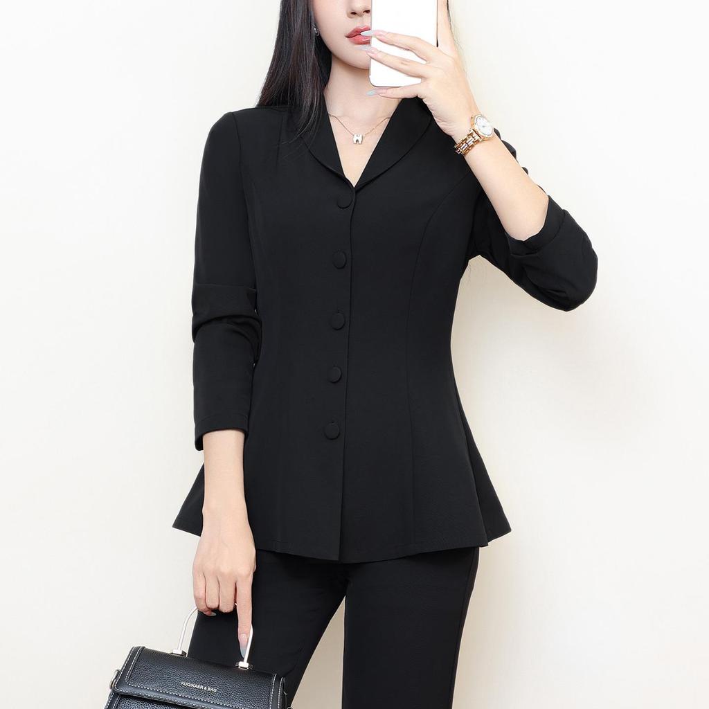 1210 High-End Women's Plus Size Slimming Suit – Long-Sleeved Top for Spring/Autumn