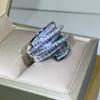 High Quality Interwoven Geometric White Zircon Ring 925 Silver For Ladies Men Wedding Party Engagement Jewelry Gift