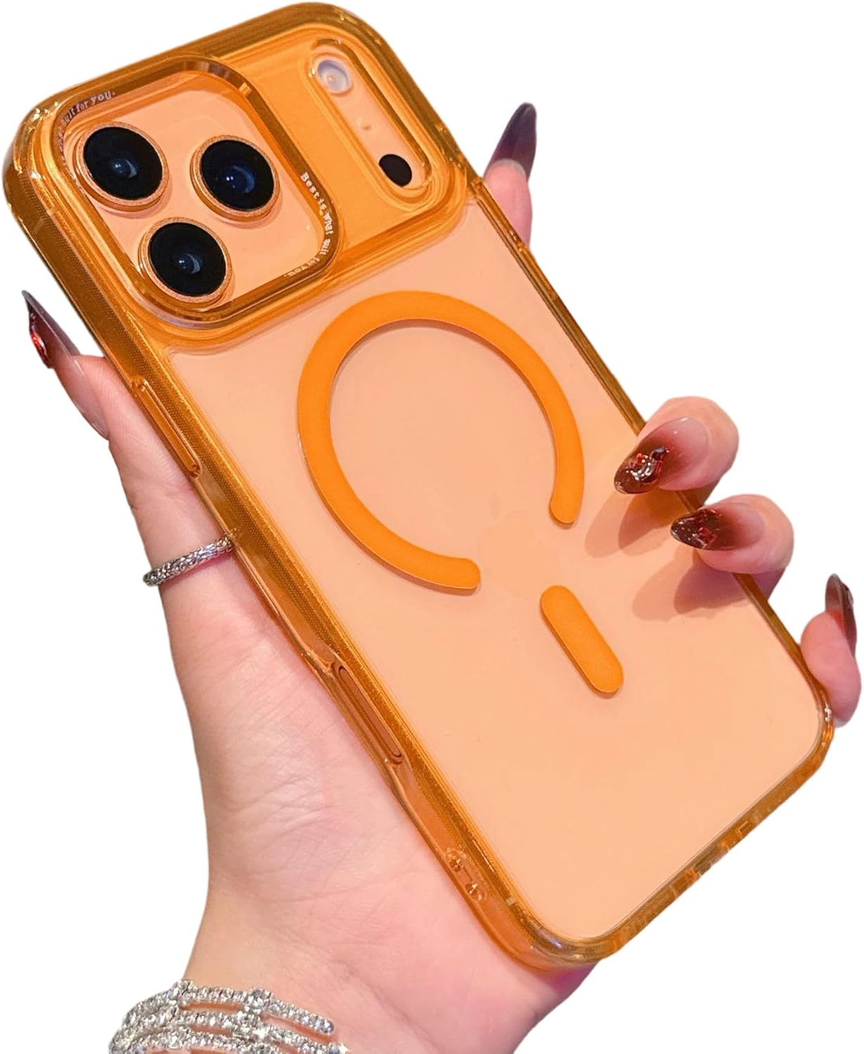 

Transparent Acrylic Magnetic Phone Case For iPhone 17 Pro Max Air 16 15 Plus 14 13 For Magsafe Wireless Charge Slim Fit Cover iPhone 15 Pro Max помаранчевий