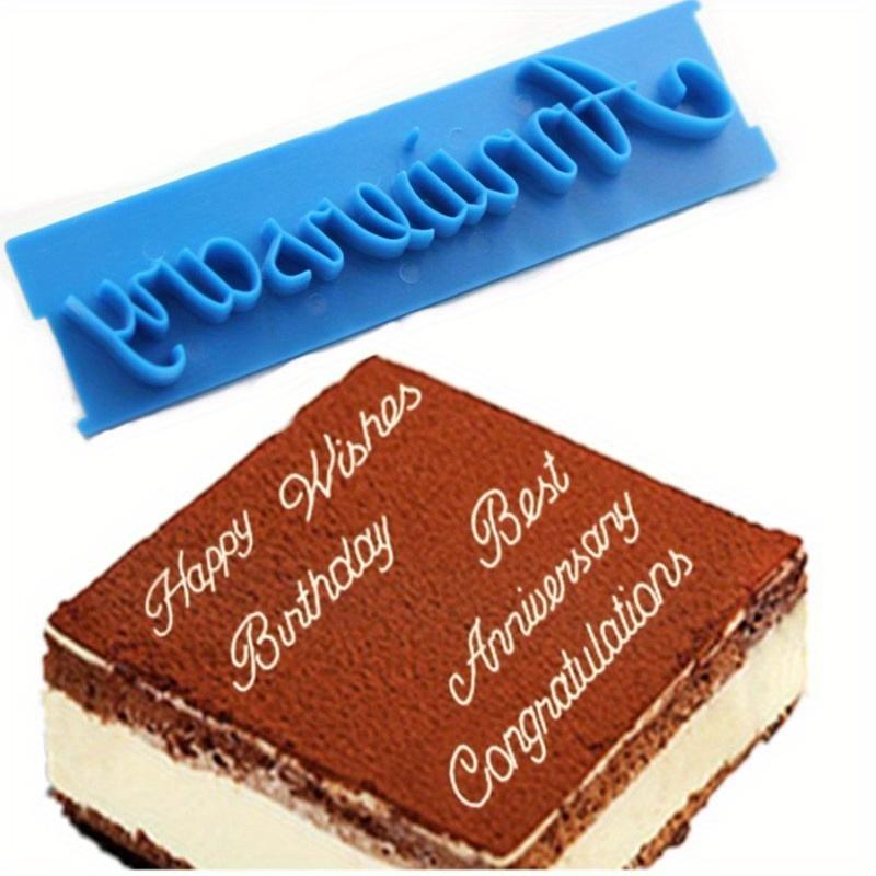 6 Stück Kuchen-Backformen, Alphabet, Buchstaben, Wörter, Kekspresse, Stempel, Prägeschneider, Fondantform, alles Gute zum Geburtstag, Kuchendekoration