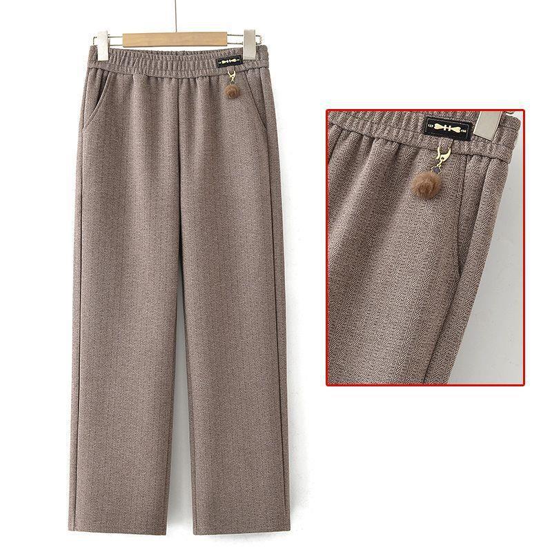 

Mom s Spring Casual Elastic Waist Loose Straight-Leg Pants for Middle-Aged and Elderly Women 4XL (135-145 jin)