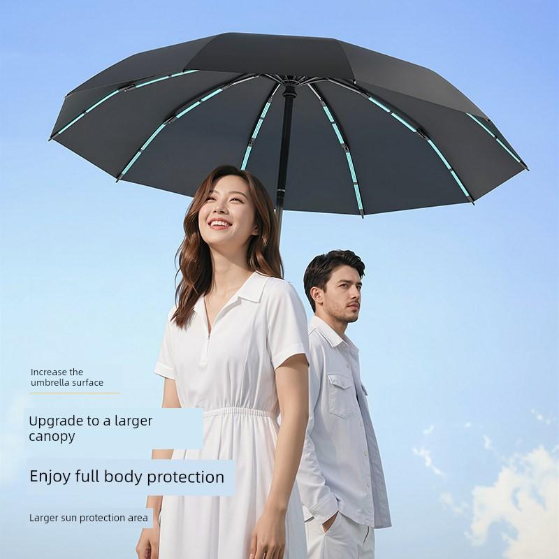 Portable Automatic Umbrella, Enlarged, Thickened, and Reinforced, Dual-Purpose for Sun and Rain, Large Size, Suitable for Male and Female Students