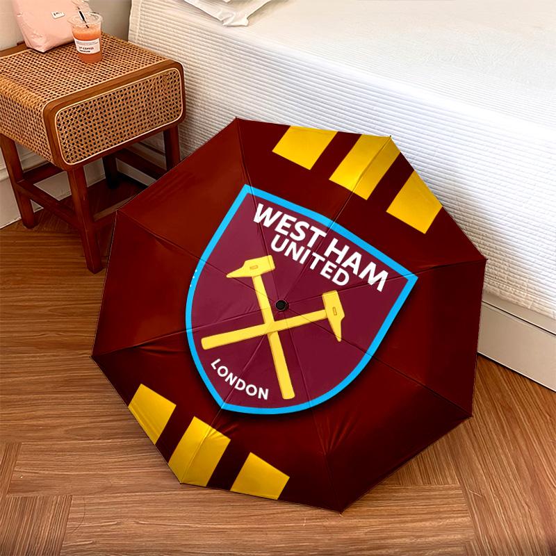 West Ham United2pattern, Automatic Folding Umbrella, Portable and Foldable Design, 8 Ribs, a Christmas or Birthday Gift.