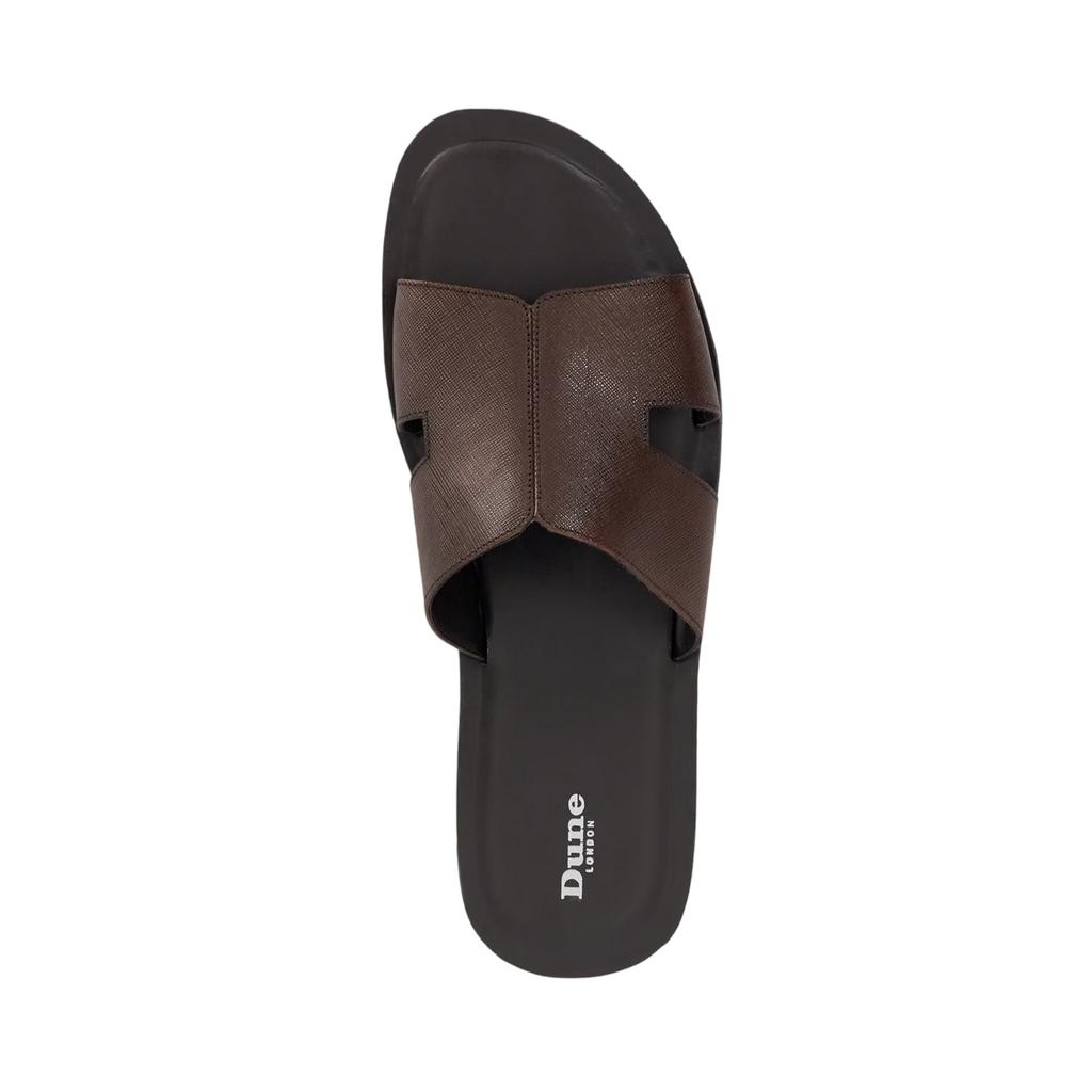 Dune London Mens Itos Leather Flat Slides
