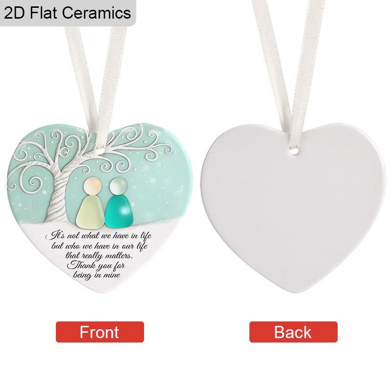 Keramik Herzform Nicht was wir haben sondern wer wir haben Freundschaftsgeschenk Hängeornament, Dekorative Hängedekorationen, Festlicher Weihnachtsbaumschmuck