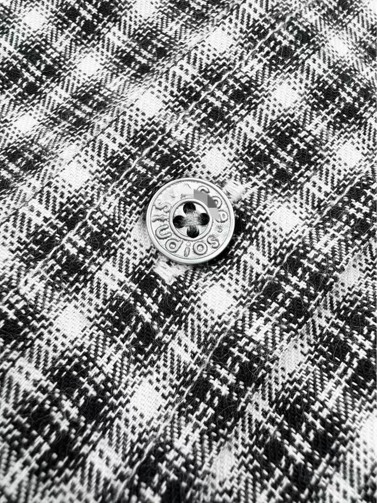 Exklusives Hochwertiges Unisex Kariertes Baumwoll Langarm Lockere Passform Hemd