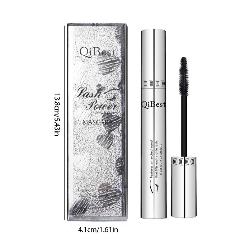 Silver Tube Big Eyes Mascara Long Curl Waterproof Non-Smudge with Creamy Black Formula