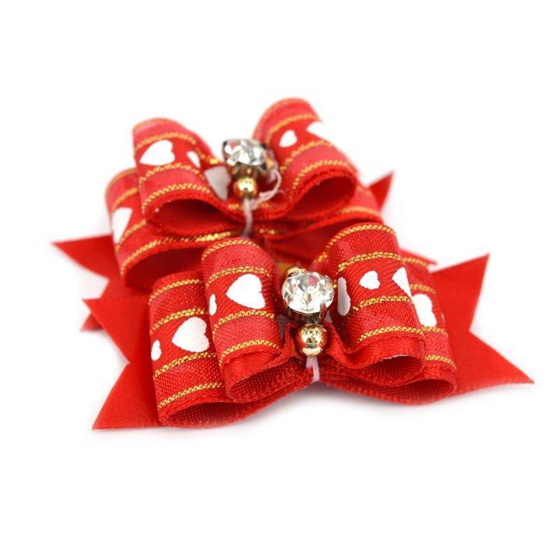 10 sztuk kokardki do włosów dla psów i kotów dla szczeniąt, kokardy do pielęgnacji, gumki do włosów dla psów, akcesoria do włosów dla zwierząt, modna ozdoba do włosów dla psów