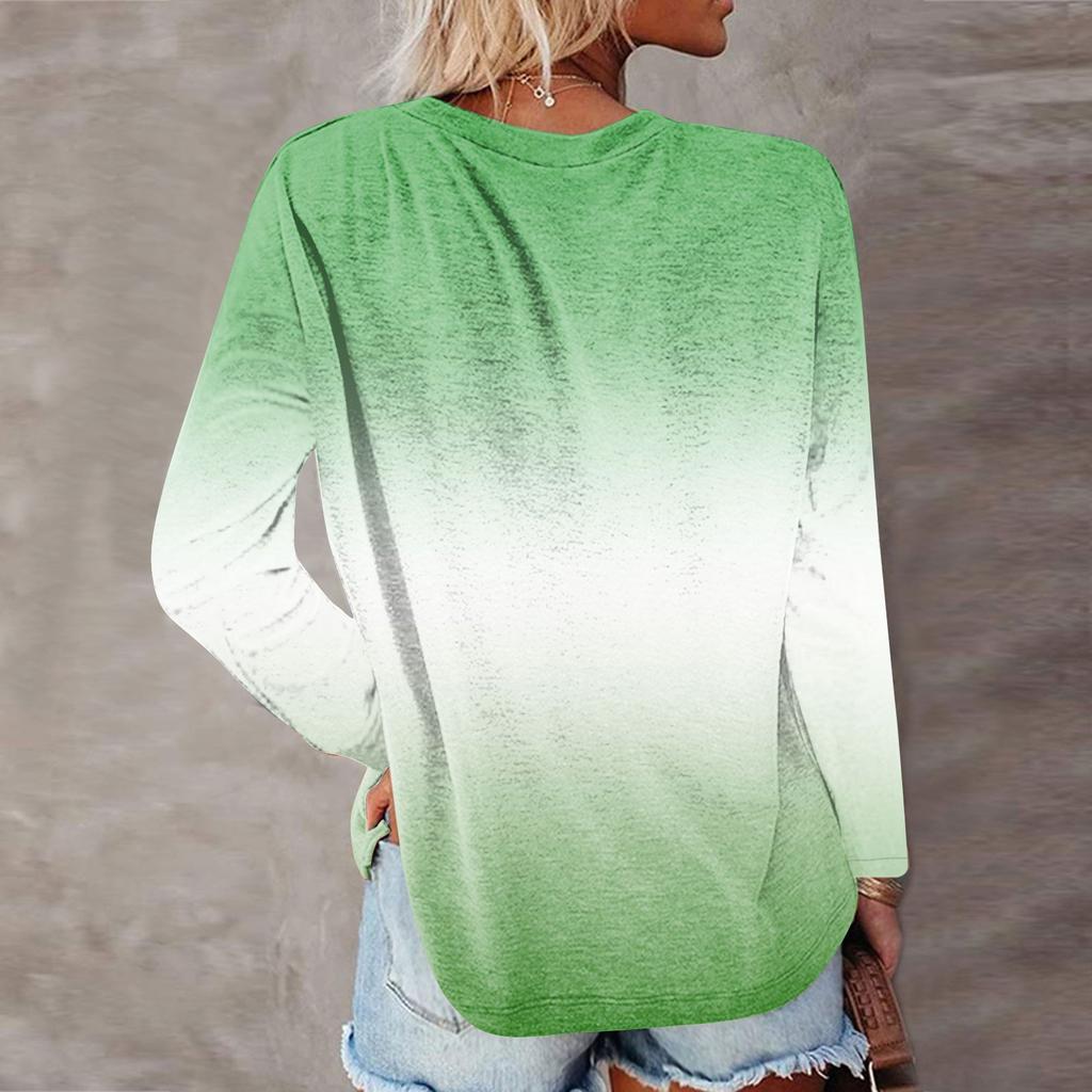Women's Fashion Casual Long Sleeve Christmas Print Round Neck Pullover Top Blouse
