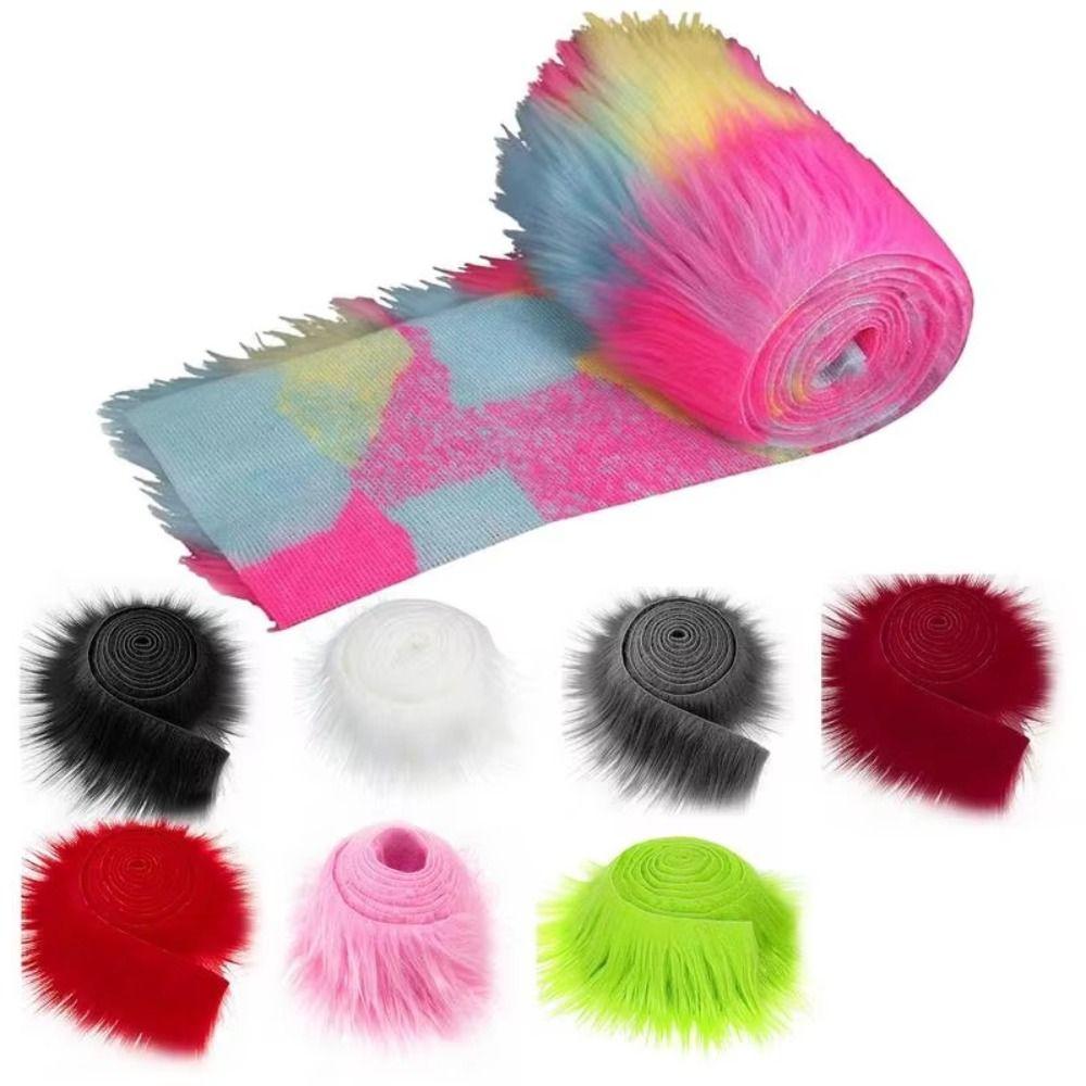 New 1.5M Faux Fur Ribbon DIY Solid Color Fur Stripe Apparel Sewing Fluffy Trim Christmas Decorations