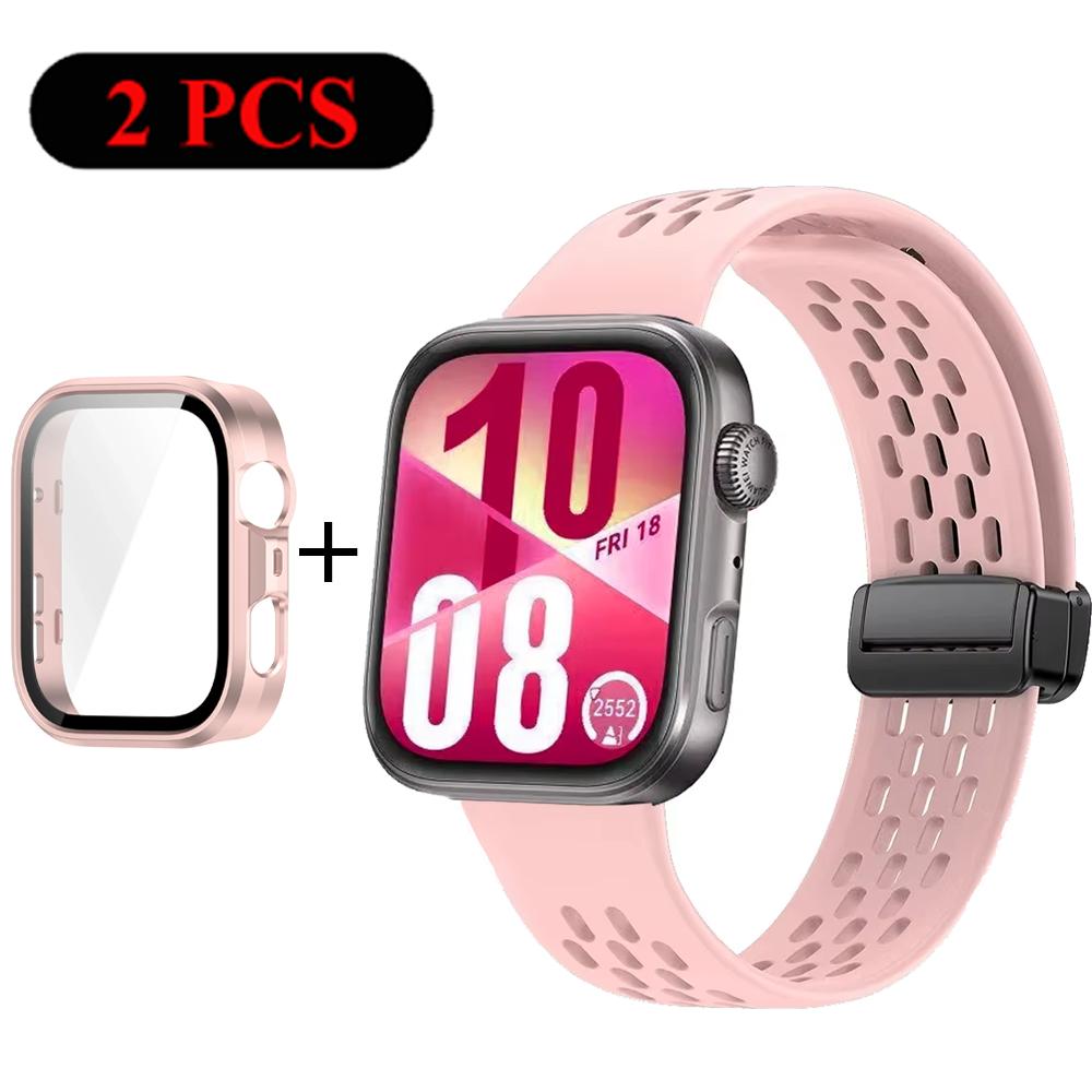 Armband+Hülle Silikonband für Huawei Watch Fit 4 Pro Fit 4 Bequemes Armband für Huawei Watch Fit 3 Atmungsaktives PC-Gehäuse