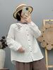 Women's Retro Embroidered Collar Double-Layer Cotton Long-Sleeve Shirt, Spring 2026 Collection - Soft, Skin-Friendly, and Breathable