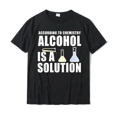 Lustiges Chemie-Nerd Wissenschaft Alkoholische Lösung T-Shirt Baumwoll-Tops T-Shirts für Männer Lässige T-Shirts Druck Rife#Farbe