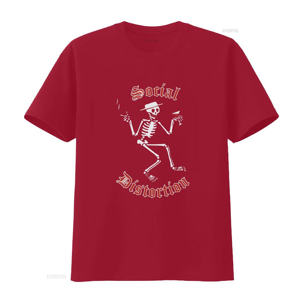 Social Distortion Skelly Logo Unisexs T shirt size S XL vintage Washed Unisex Comfortable Stylish homme streetwear