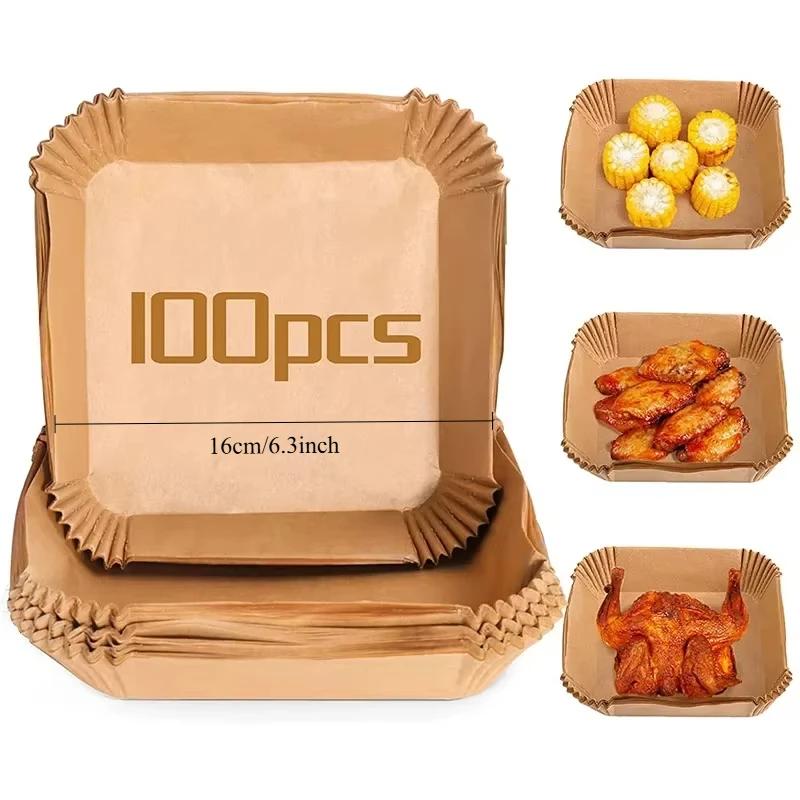 Air Fryer Paper Liners,Non-Stick Parchment Paper,Oil Resistant,Disposable Food Grade Free of Bleach Paper for  Air Fryer Baking