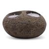Natural River Stone Double Tealight Candle Holder