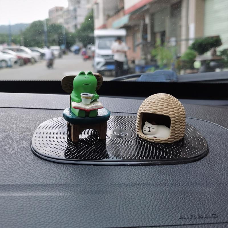 Zakka Żaba Uzdrowicielska Ozdoby Samochodowe: Urocza dekoracja wnętrza do domu, biura lub samochodu