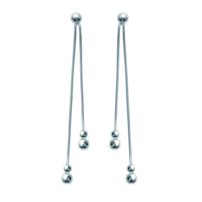 [K3805] - Brincos 'Coreografia' em prata - 55x3 mm