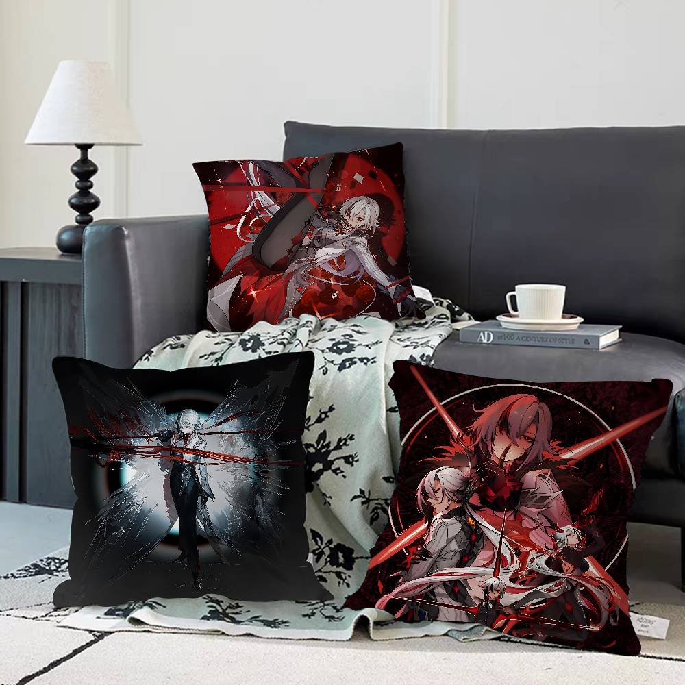 GenshinS Impact Arlecchino Pillow Covers Cartoon Sofa Decorative Home Double-sided Printing Short Plush Cute Cushion Cover
