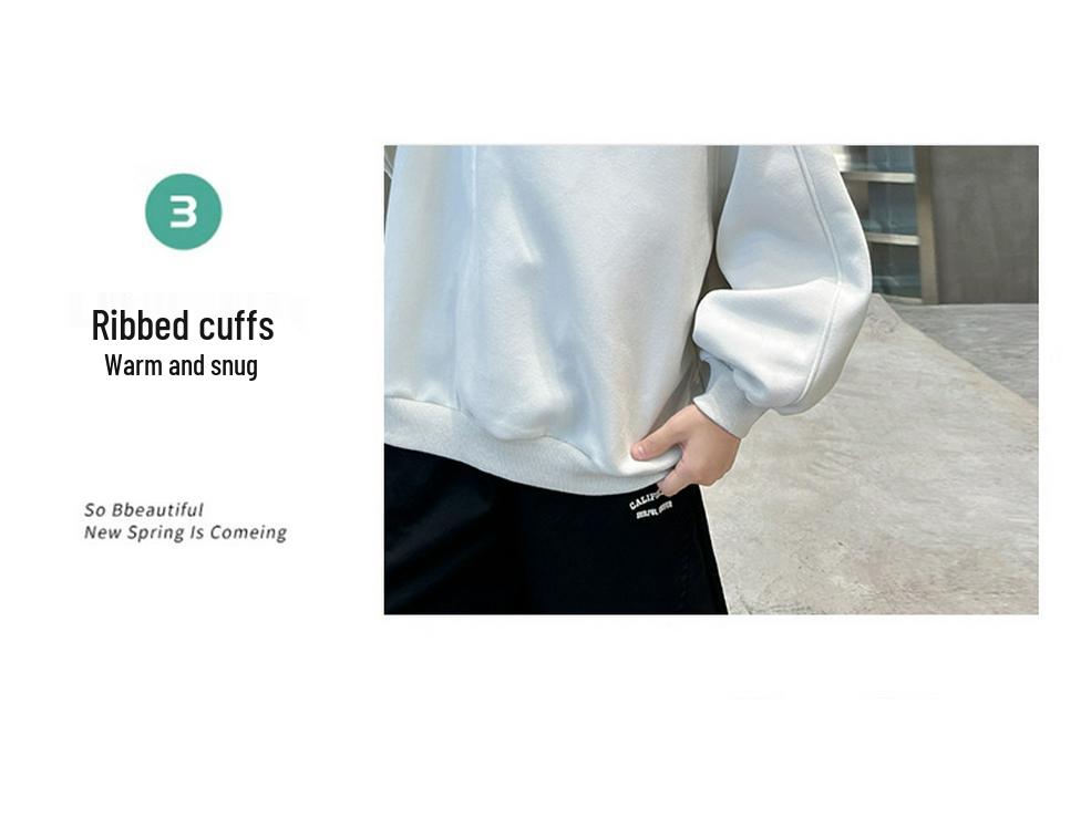 Boys' 2025 Trendy Loose-Fit Sweatshirt - Spring/Autumn "Bad Boy" Style