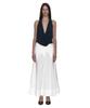 Partimento Woman Pocket Pointed Flare Maxi Skirt_White