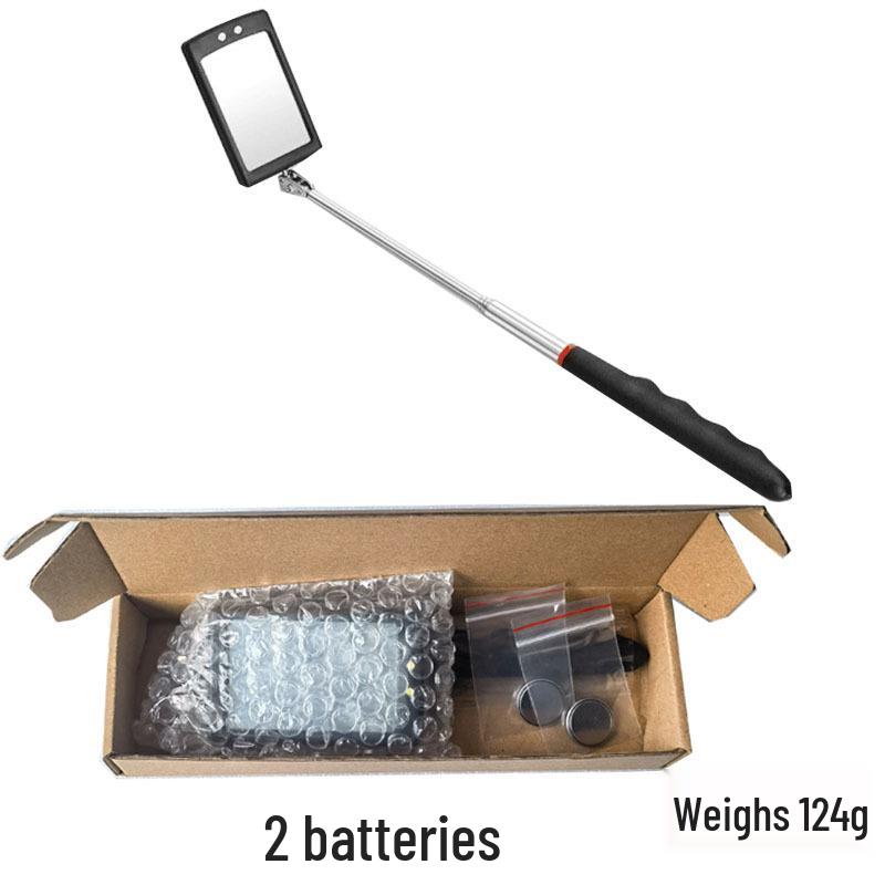 Magnetic Extendable Car Undercarriage Inspection Mirror with 360° Rotation and Light