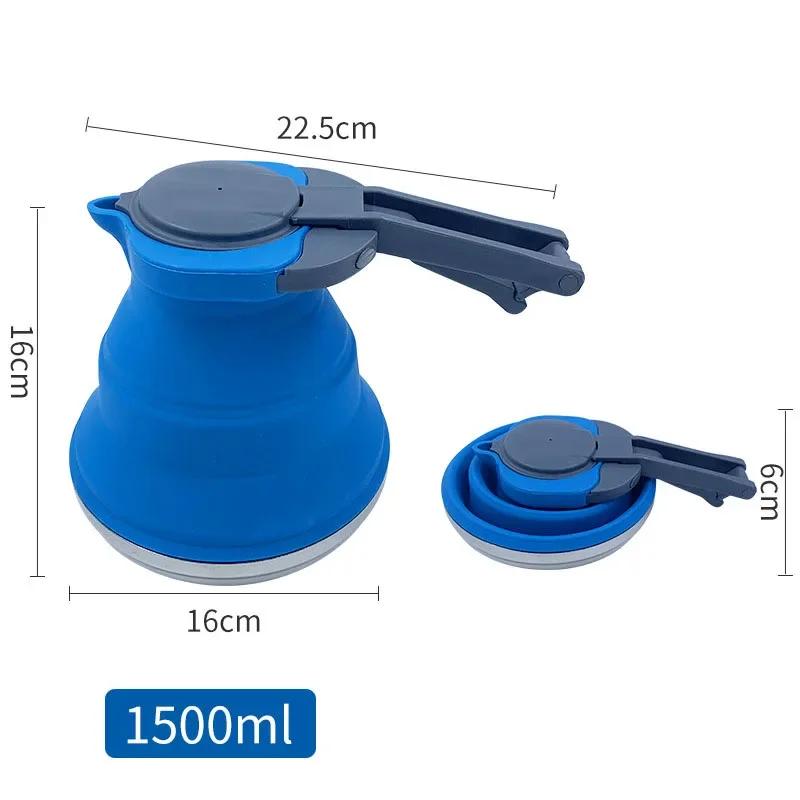 

1500 мл Креативный Портативный Силиконовый Чайник Открытый Складной Кофеварка из Силикагеля Компрессионный Герметичный Дорожный Чайник для Кемпинга