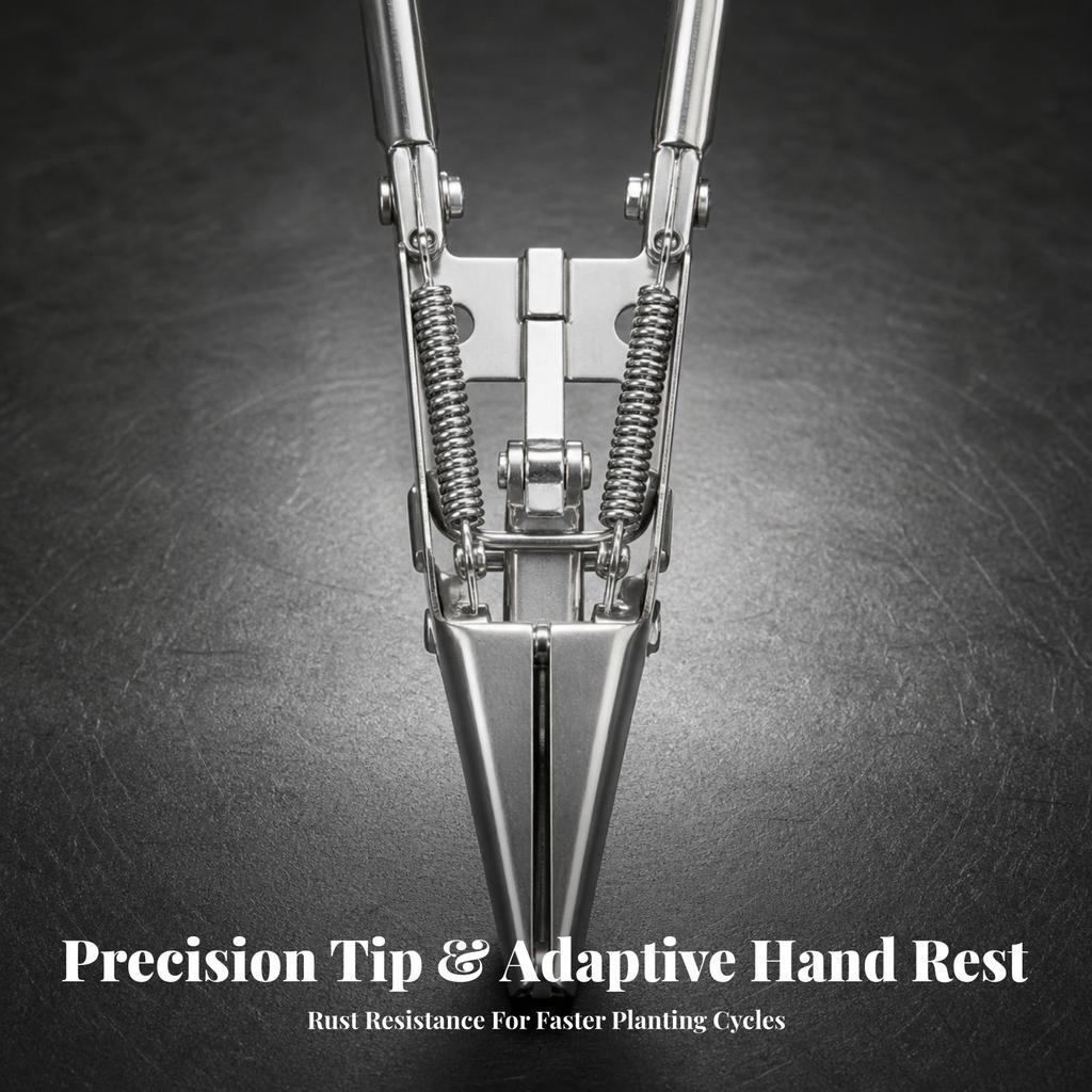 Seedling Planter with Twin Handles | HeavyDuty Stainless Steel Mechanism, Transplanter, for