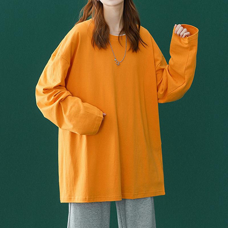 Spring Autumn Couple Long Sleeve T-Shirt Women Basic Tee Shirt Oversize T Shirt Man Casual O-neck Women T-Shirt