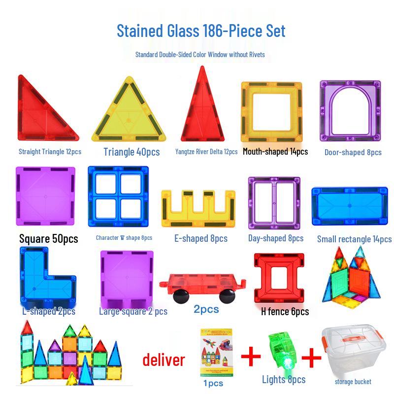 Colorful Magnetic Building Blocks for Kids – Strong, Translucent, Educational Toys