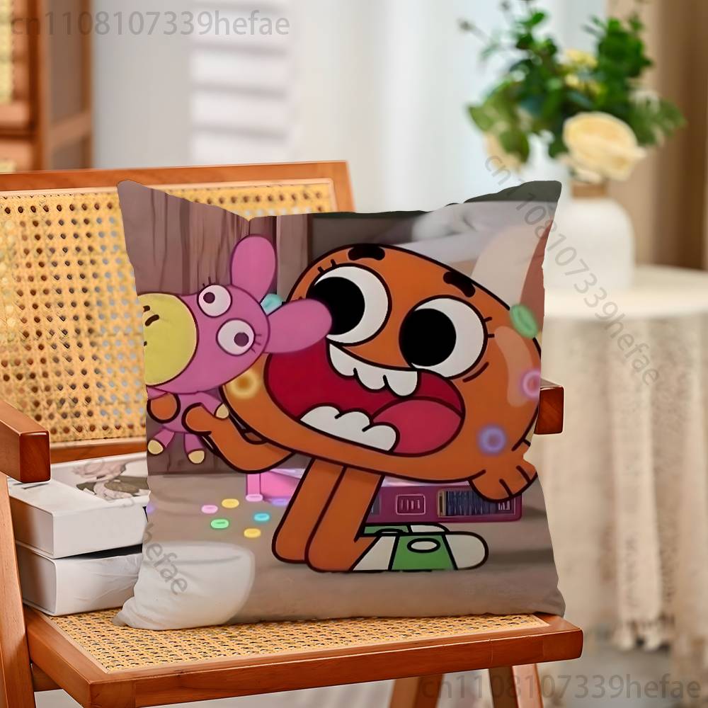 DDarwin And GGumball Pillow Cases for Bedroom Living Room Sofa Home Decor Polyester Cushion Cover with Zipper