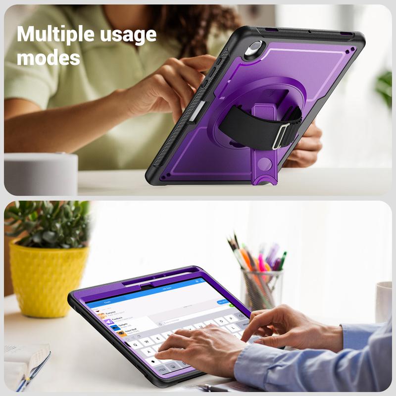 Stand Case For Samsung Tab S11 S10 FE A11 A9 Plus and iPad Pro 10/11/12th Mini Air Tablet Case Sleeve Thick Heavy Duty Shockproof Hand Band Hard