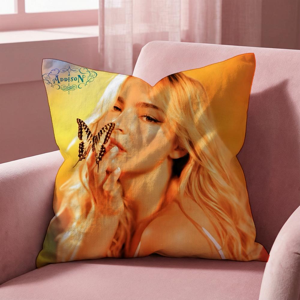 Addison Rae Cushion Cover Multi-Scene Pillow Cover for Home & Car - Reversible, Soft & Durable for Daily Use