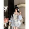 Exquisite Girl Beautiful High-end Wear Suit Skirt Summer Chic Floral Dress Sunscreen Blouse Birthday Dress