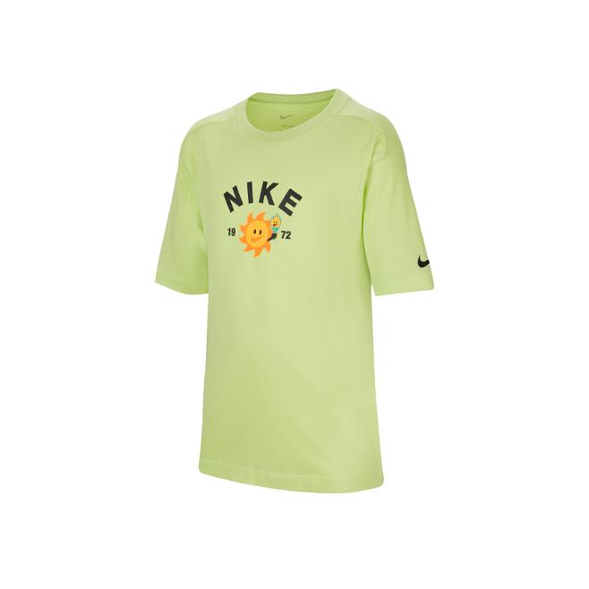 Nike Dri-FIT Letter Print Crew Neck Short Sleeve T-Shirt Kids Tops Green FJ7236-783