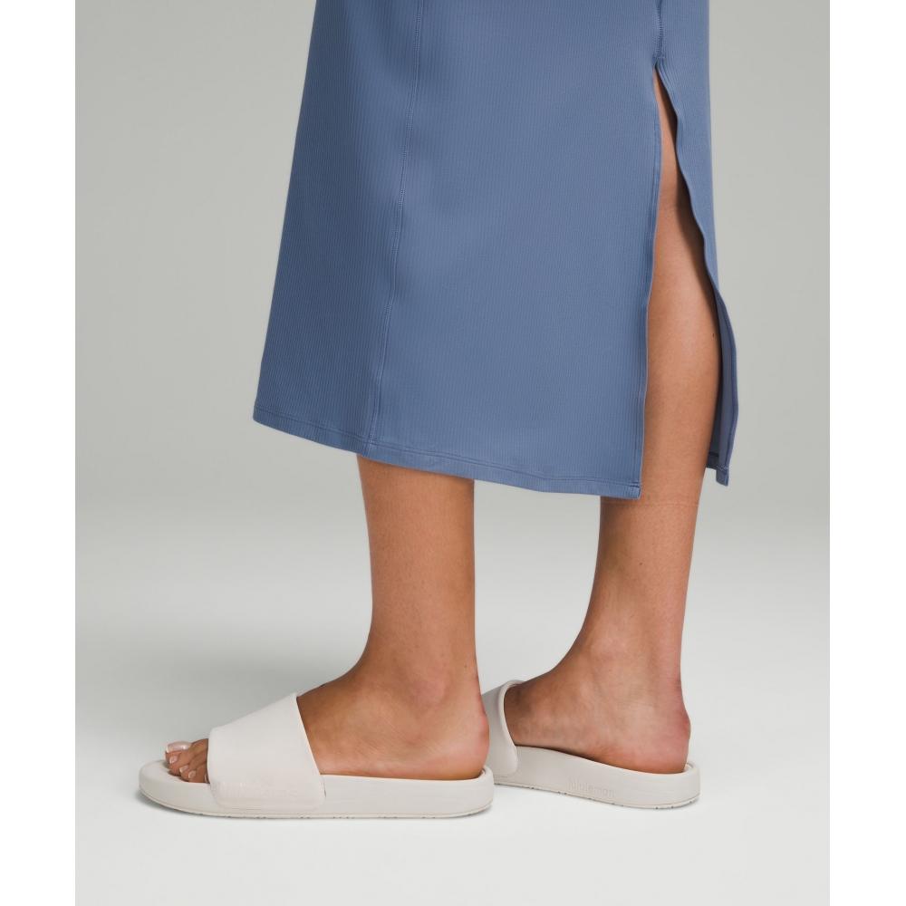 Lululemon All Aligned Ribbed Midi Dress Oasis Blue