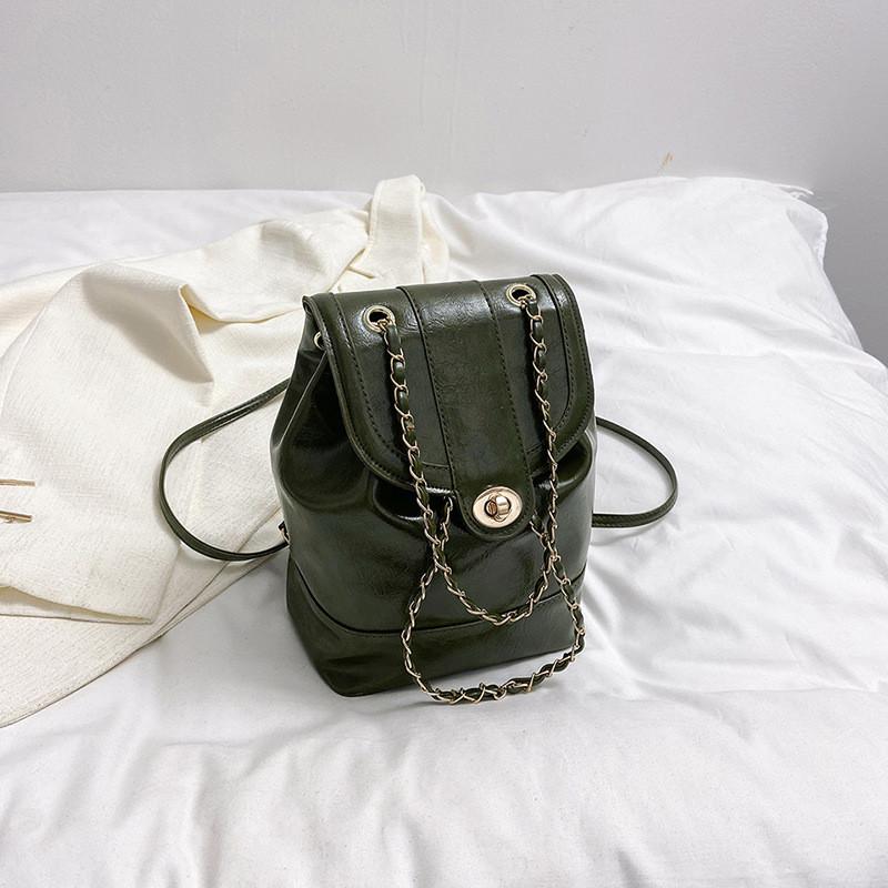 Trendy Women's Black Chain Backpack Stylish Casual Travel Bag For Everyday Use