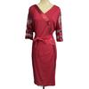Great Solid Color All Match Mesh Patchwork Sheath Dress Lady