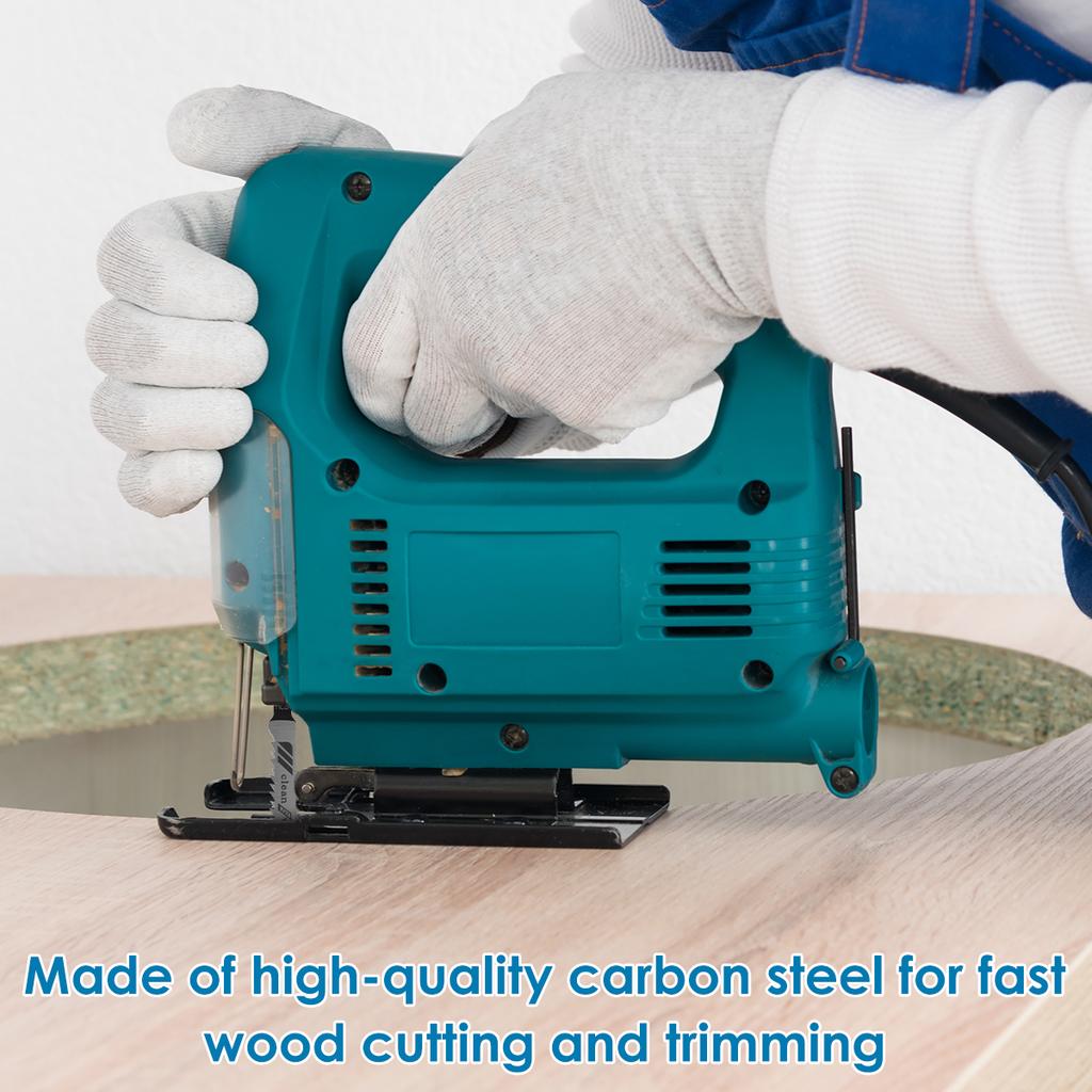 Jig Saw Blade Set Carbon Steel Assorted Saw Blades with T-shank Fast Cut Down Jigsaw Blade Thin Woodworking Metal Cutting Tool