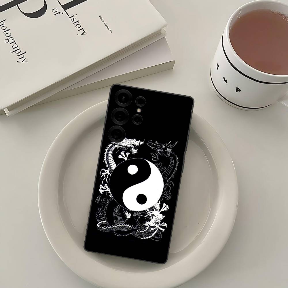 Japanese Art Dragon Yin Yang Phone Case For Samsung S 24 fe 25 Ultra plus 20 lite 21 30 22 23 24 22 Ultra 5G Fundas