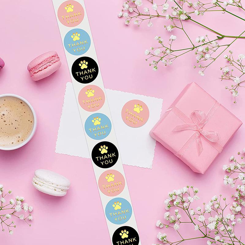 Dog Paws Print Sticker Thank You Labels Sealing Sticker Decorative Sticker Labels Envelope Sticker Animal Sticker