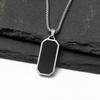 Hip-hop Punk Stainless Steel Geometric Square Pendant Necklace for Men Men Women Personality Simple Collar Chain Jewelry Gifts