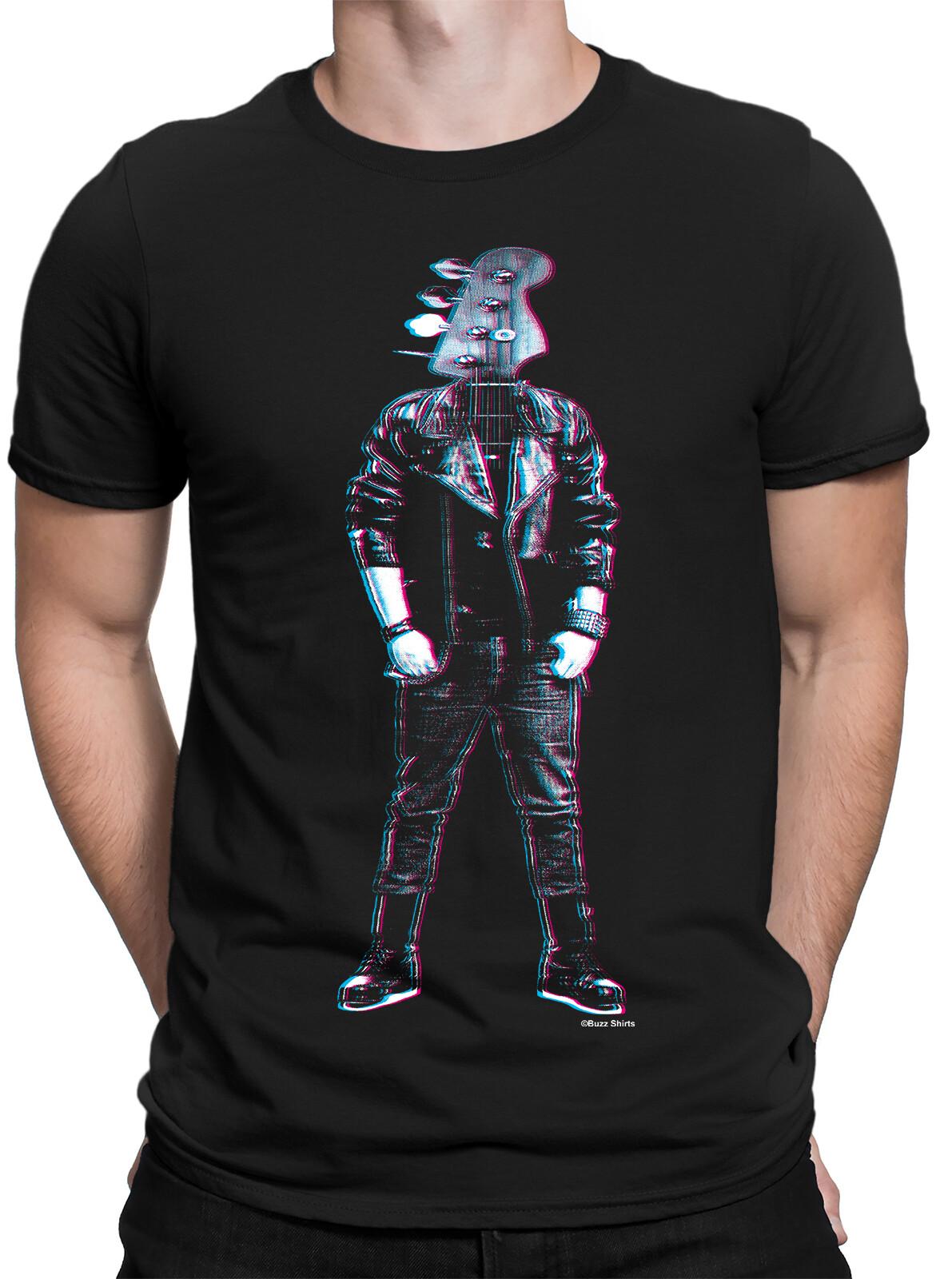 Mens BASS GUITAR HEAD T-Shirt Music Guitarist Suit Funny Christmas Gift S