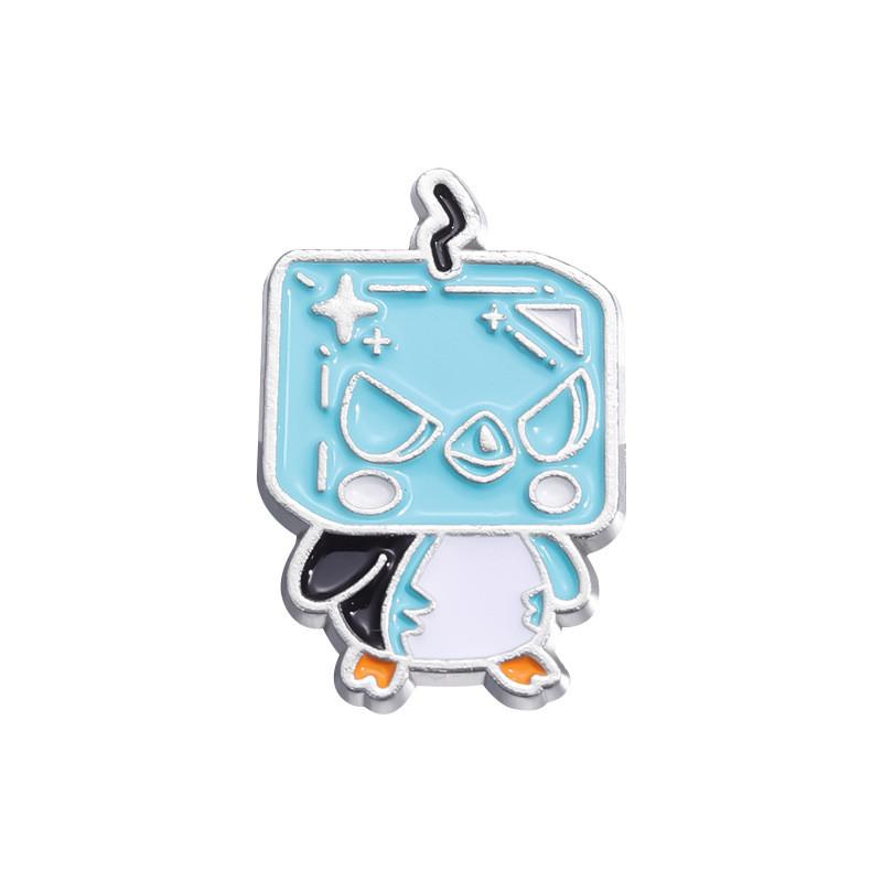 Cartoon Delightful Blue Alloy Brooch Creative Pin Unique Decorative Apparel Item