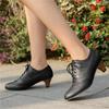 Fashion Retro Oxford Pumps Spring and Autumn New Style Fashion Cross Lace Up High Heels Single Shoes Round Head Lefu Shoes High Heels Si