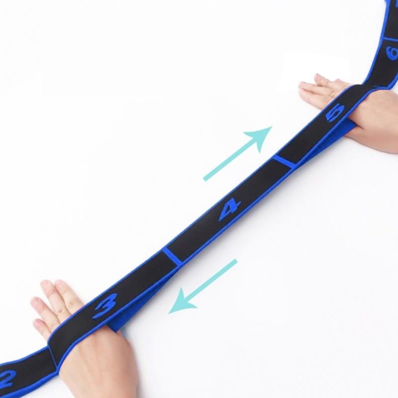 Yoga Pull Strap Belt Nylon Yoga Elastic Stretching Band 8 Loop Yoga Strap Pilates Gym Fitness Exercise Resistance Band