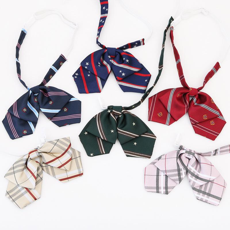 Japanese And Korean Version Of Female Collar Flower Double-Layer College Wind Ribbon Free Jk Bow Bow Graduation Photo Tie Sailor Suit