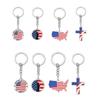 1/4ks Keep America Great Again Keychain Cross Goddess Shape Vzor americké vlajky Kovový přívěsek na klíče pro politické nadšence