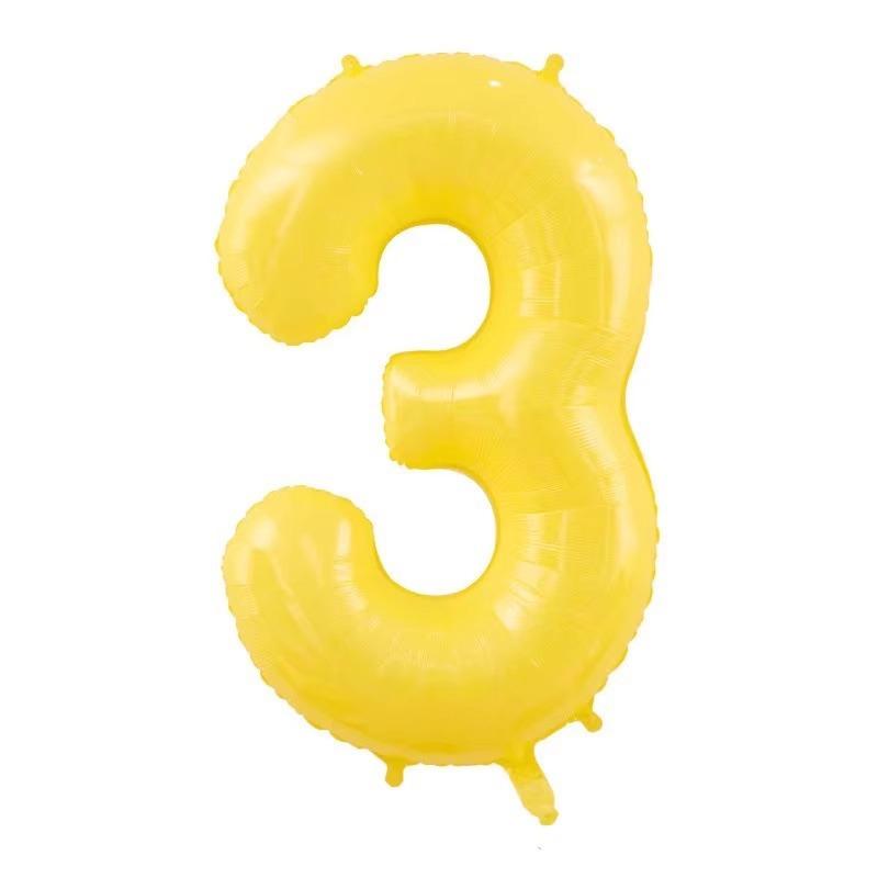 40 Inch Yellow Digital Aluminum Film Balloon Outdoor Picnic Baby First Birthday Party Decoration Photo Balloon